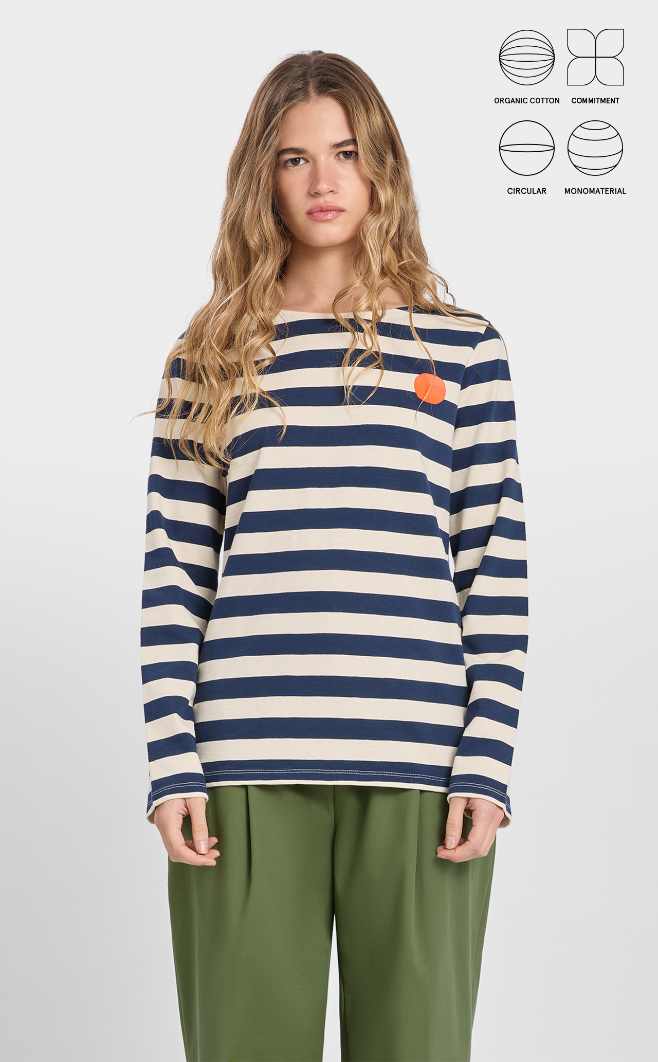 STRIPED DOT W T-SHIRT