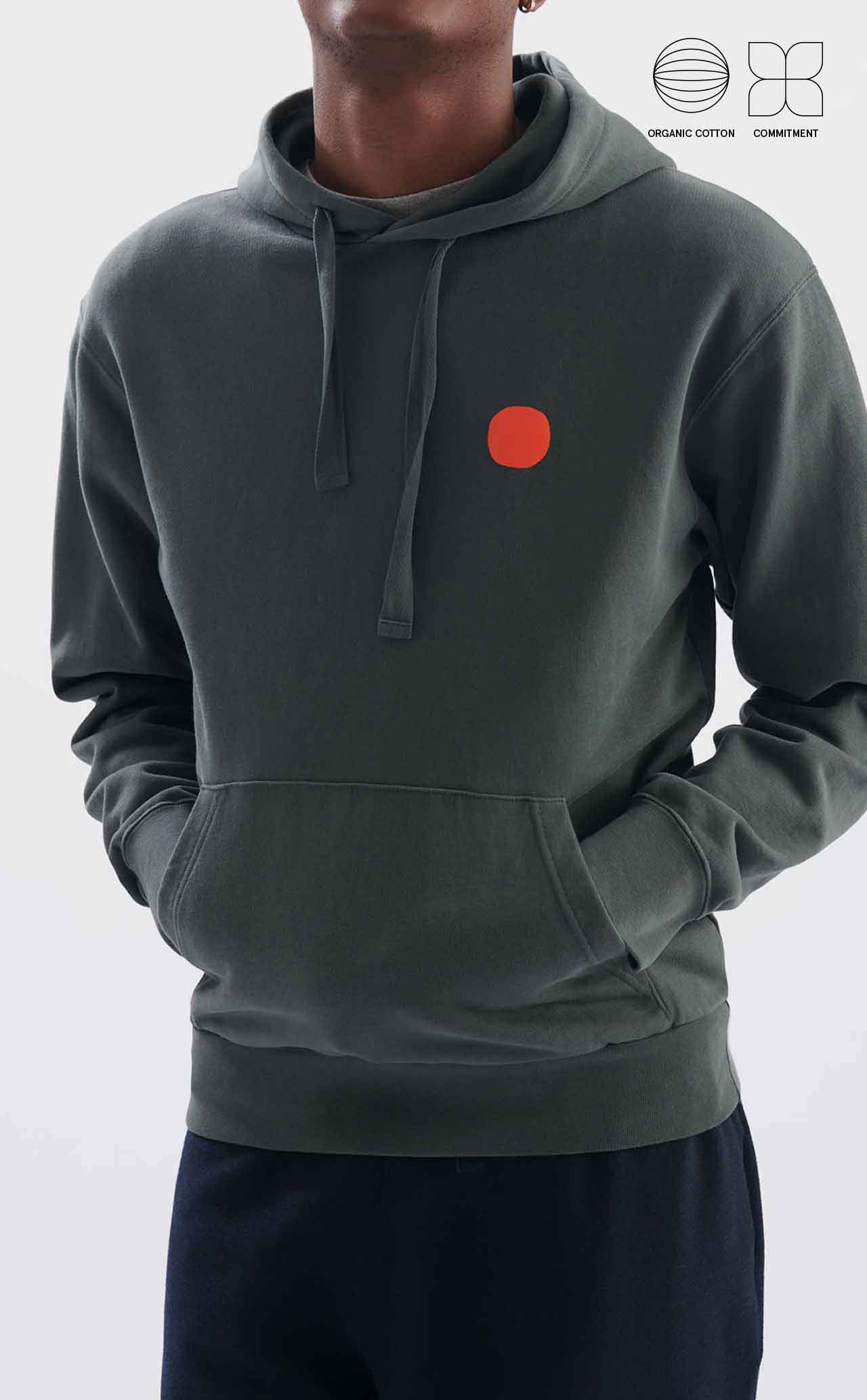 SW HOODED DOT M SWEATSHIRT